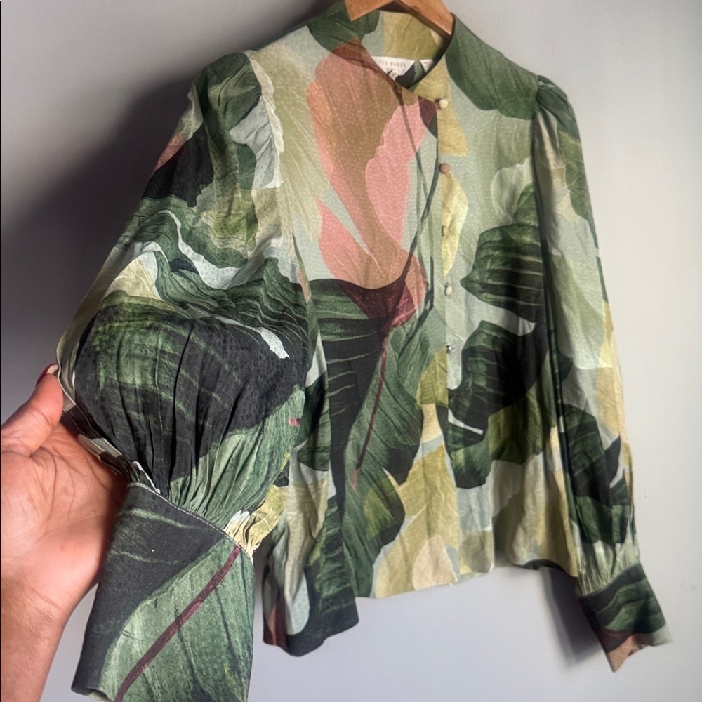 Ted Baker Emilee Leaf Print Top - Picture 10 of 15